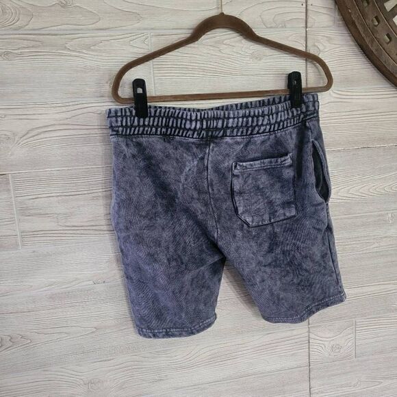 Death Row Records Blue Ripple Junction Mens SZ S Drawstring Shorts Grey Tiedye - Picture 2 of 4